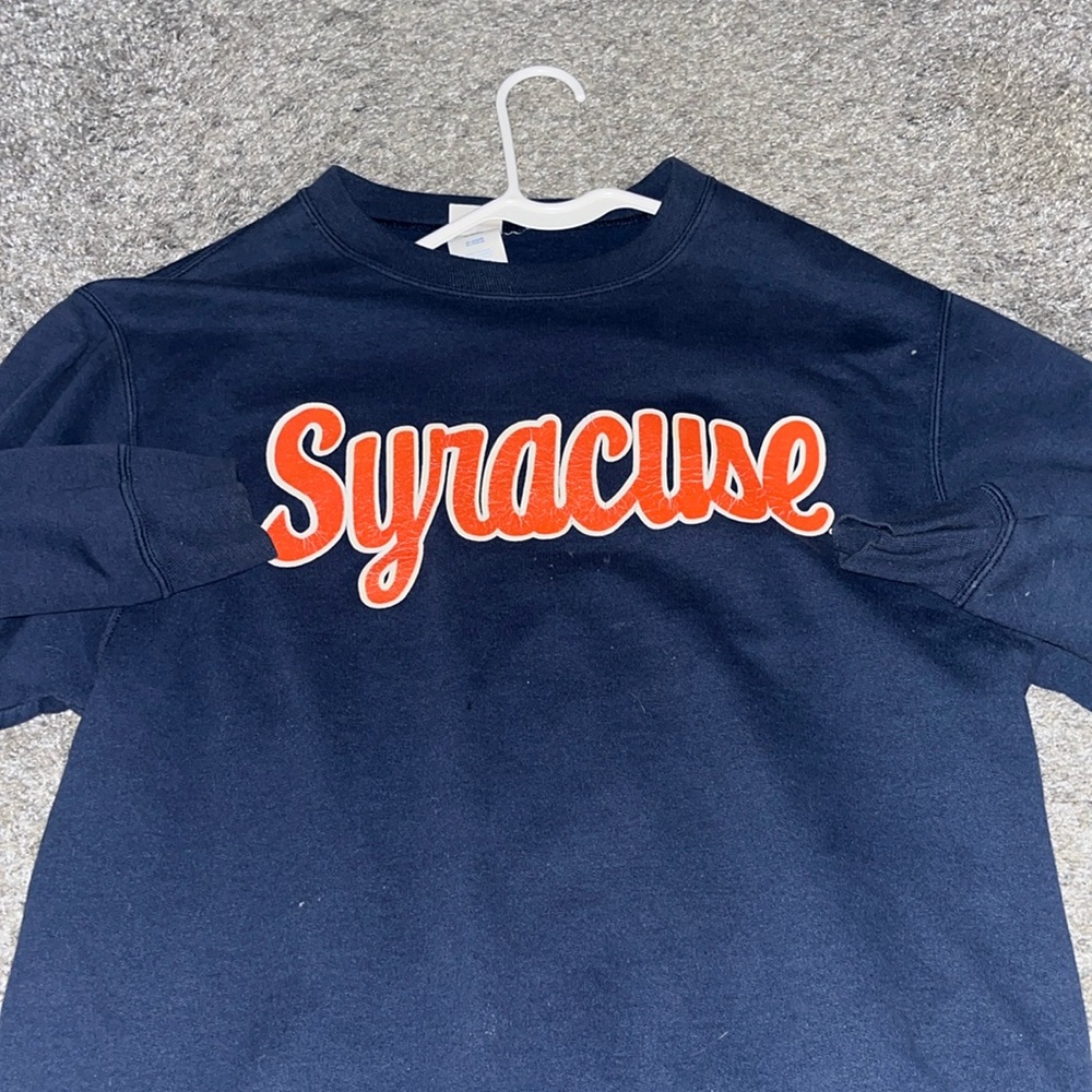 Navy Script Syracuse Crewneck